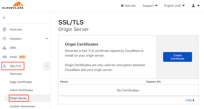 How to create a Cloudflare Origin Certificate