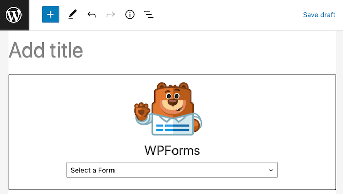 The WPForms WordPress block